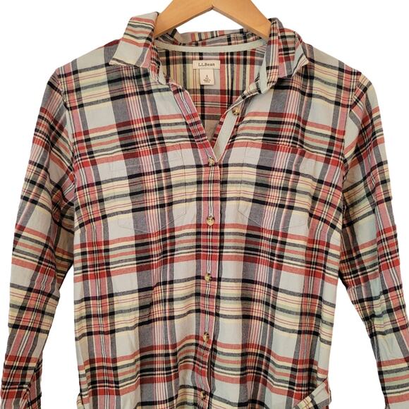 LL Bean- Signature Flannel Shirt Dress- size 4 - Picture 2 of 7